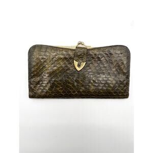 Vintage 1940s GENUINE COBRA Snakeskin Clutch, Kisslock